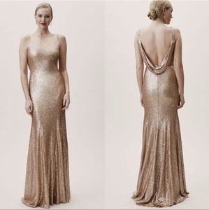 COPY - BHLDN x Theia rose gold Gemma Dress sequin 4